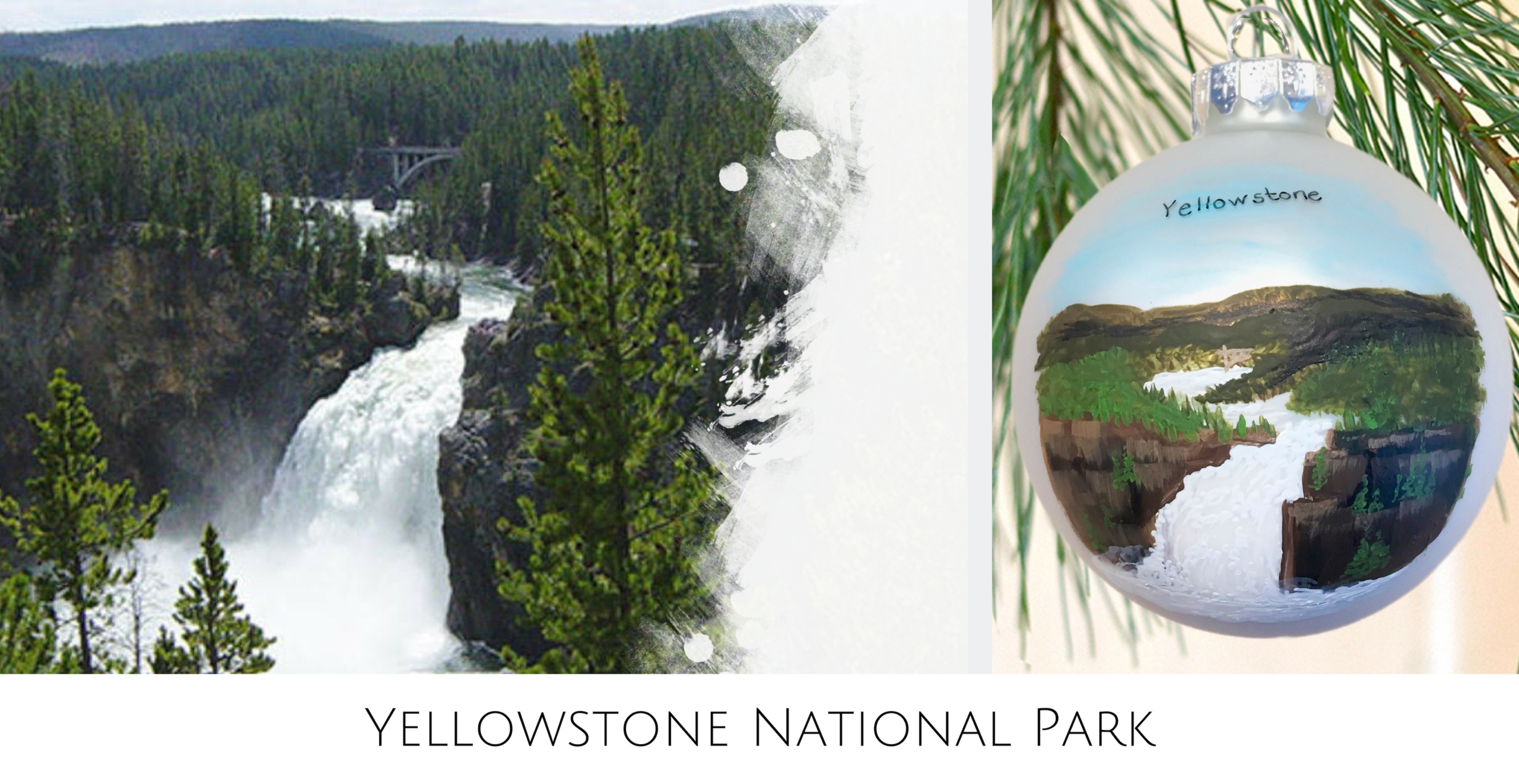 Cedar and Pearl Heirloom Decor - Yellowstone National Park Ornaments